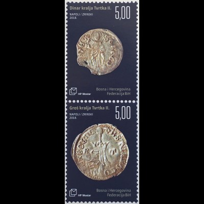 Bosnien Herzegowina Kroatische Post Mostar 2018 Nr. 495-96 Münzen Numismatik