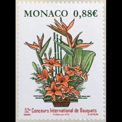 Monako Monaco 2019 Nr. 3432 Wettbewerb für Blumenbinderei in Monte Carlo