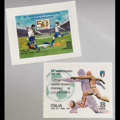 Italien Italy 2018 Nr. 4076-77 60 Jahre Sportschule und Fußballspielvereinigung