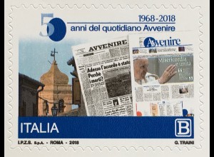 Italien Italy 2018 Nr. 4069 50 Jahre Tageszeitung Avenire Spitzenprodukt 