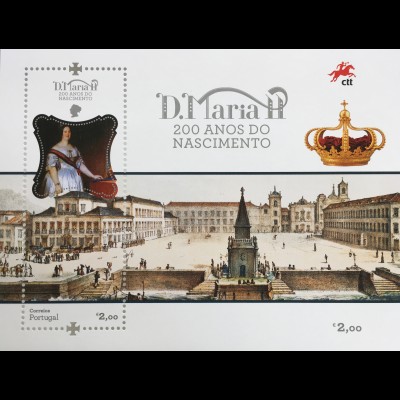 Portugal 2019 Block 441 200. Geburtstag der Königin Maria II. Kunst Debret