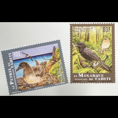 Polynesien französisch 2018 Nr. 1399-1400 Gefährdete Arten Vögel Vogelschutz 