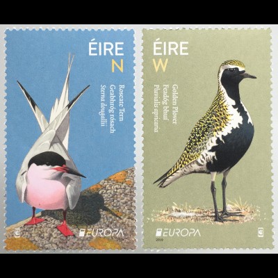 Irland 2019 Nr. 2302-03 Europaausgabe Einheimische Vogelarten Fauna Ornithologie