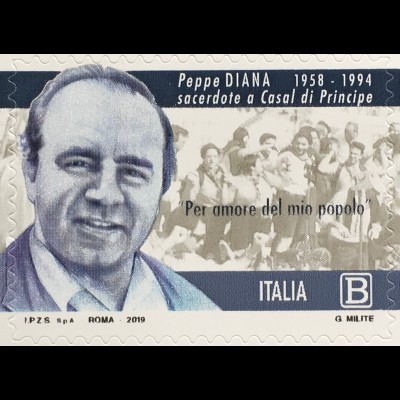 Italien Italy 2019 Nr. 4091 Giuseppe Peppe Diana Pater Peppino Schriftsteller