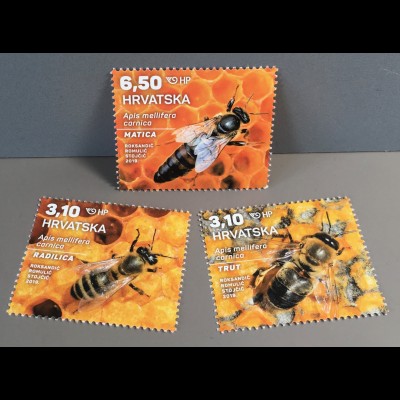 Kroatien Croatia 2019 Nr. 1365-67 Bienen Tierschutz Insekten Hautflügler Honig