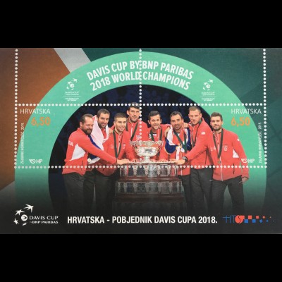 Kroatien Croatia 2019 Block 74 Davis Cup Gewinner Herrentennis Ballsport