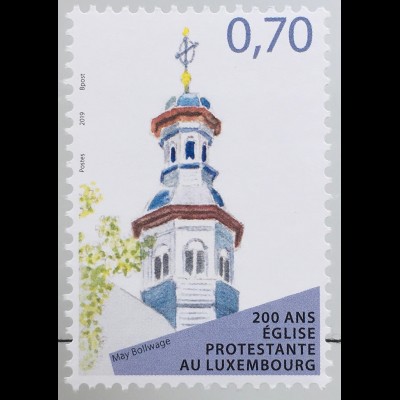 Luxemburg 2019 Nr. 2196 200 Jahre evangelische Kirche 