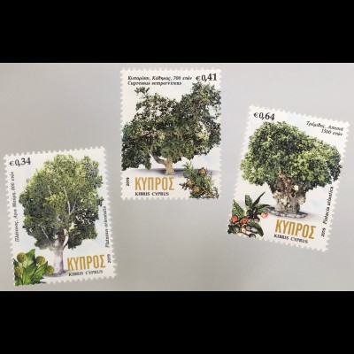 Zypern griechisch Cyprus 2019 Nr. 1404-06 Hunderjährige Bäume Flora