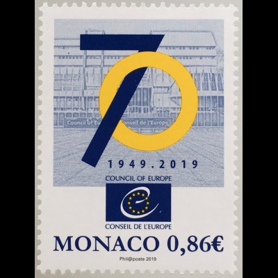 Monako Monaco 2019 Nr. 3445 70 Jahre Europarat Politik Council of Europe 