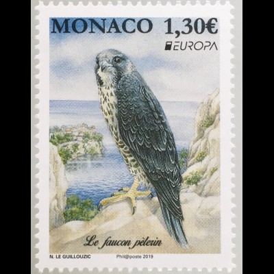 Monako Monaco 2019 Nr. 3446 Einheimische Vogelarten Falke Ornithologie