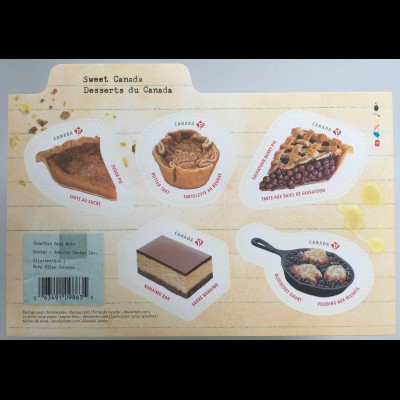 Kanada Canada 2019 Block 287 Desserts aus Kanada Nachspeißen Süßspeisen Essen