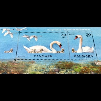 Dänemark 2019 Block 72 Europaausgabe Einheimische Vogelarten Schwäne 