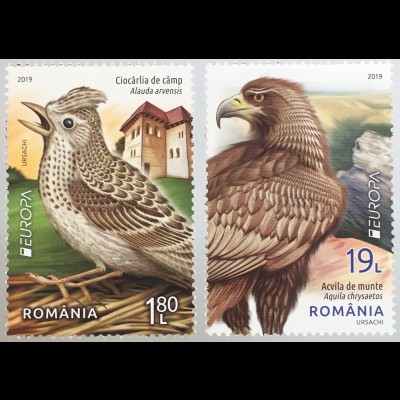 Rumänien 2019 Nr. 7531-32 Europaausgabe Einheimische Vogelarten Ornithologie