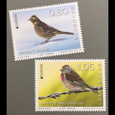 Luxemburg 2019 Nr. 2201-02 Europaausgabe Einheimische Vogelarten Bluthänfling