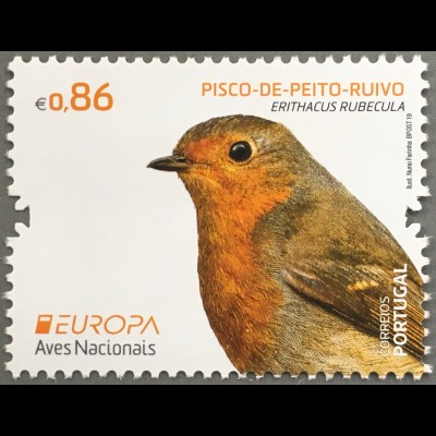 Portugal 2019 Nr. 4511-12 Europaausgabe Einheimische Vogelarten Rotkehlchen