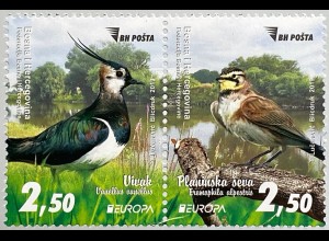 Bosnien Herzegowina 2019 Nr 768-69 A Europaausgabe Einheimsiche Vogelarten Birds