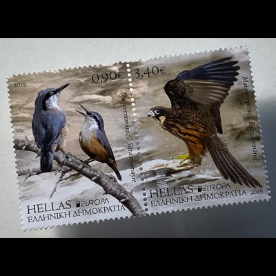 Griechenland Greece 2019 Nr. 3050-51 Europaausgabe Einheimische Vögel Uccello