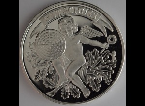 Schützenmedaille in Silber 32 mm reines Silber Feingehalt 999/1000