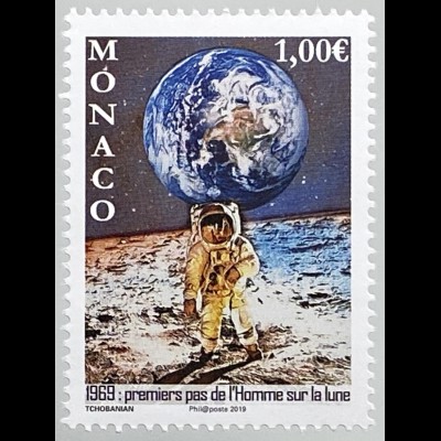 Monako Monaco 2019 Nr. 3462 50. Jahrestag der ersten bemannten Mondlandung