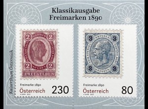 Österreich 2019 Block 109 Klassische Briefmarken Freimarken von 1890 