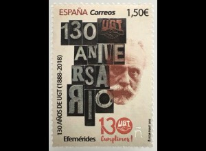 Spanien España 2019 Michel Nr. 5368 130 Jahre Unión General de Trabajadores UGT