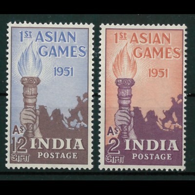 Indien Michel Nr. 219-20 ** vom März 1951 Asiatische Sportspiele