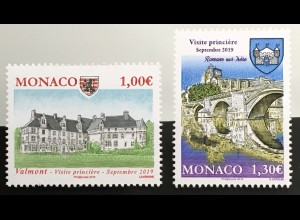 Monako Monaco 2019 Nr. 3466-67 Ehemalige Lehen der Familie Grimaldi Burgen 