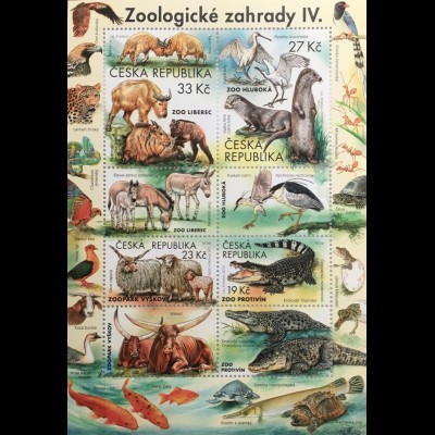 Tschechische Republik 2019 Block 77 Zoologische Gärten Fauna Krokodil Kranich