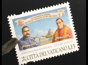 Vatikan Cittá del Vaticano 2019 Nr. 1966 100 Jahre diplomatische Beziehung Polen