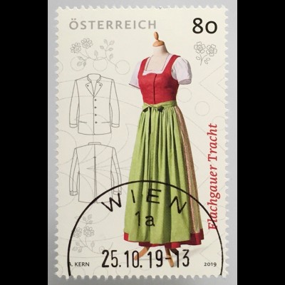 Österreich 2019 Nr. 3492 Flachgauer Tracht aus der Serie Klassische Trachten