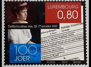 Luxemburg 2019 Nr. 2207 100. Jahrestag des Volksreferendums von 1919