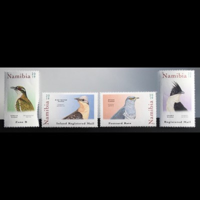 Namibia 2019 Nr. 1603-06 Kuckucksvögel Fauna Tiere Vögel Ornithologie