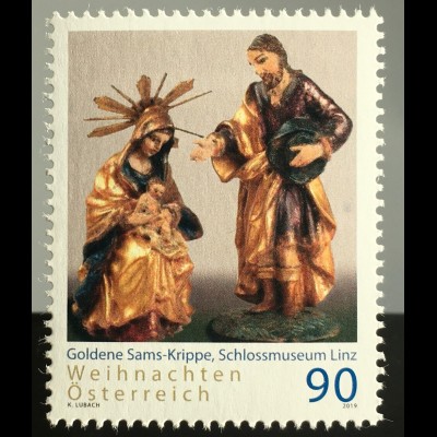 Österreich 2019 Nr. 3496 Weihnachten Goldene Sams-Krippe Holzschnitzerei 