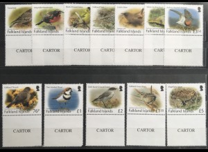 Falkland Inseln 2017 Nr, 1332-43 Freimarken Kleine Vögel Ornithologie Fauna Bird