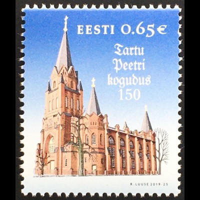 Estland EESTI 2019 Nr. 967 150 Jahre Tartuer Petri Gemeinde und Kirche