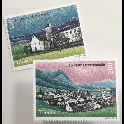 Liechtenstein 2019 Michel Nr. 1957-58 Dorfansichten des Oberlandes Triesen