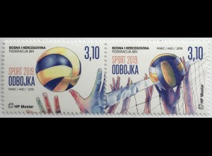 Bosnien Herzegowina Kroatische Post Mostar 2019 Nr. 519-20 Volleyball Ballsport 