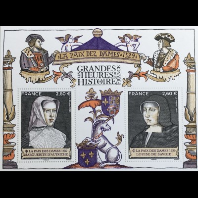 Frankreich France 2019 Block 459 Historienausgabe La Paixe des Dames Jahr 1529
