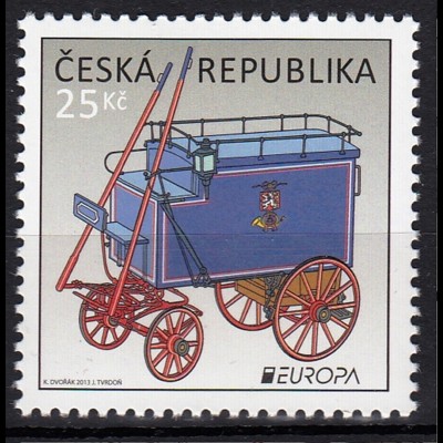 Tschechische Republik 2013, Michel Nr. 762 ** postfrisch, Europa: Postfahrzeuge