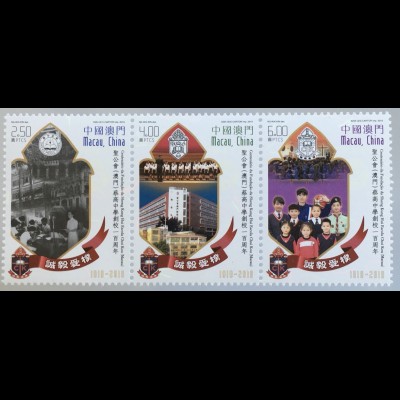 China Macau Macao 2019 Nr. 2275-77 Sheng Kung Hui Choi Kuo Schule Bildung 