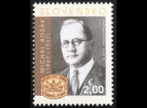 Slowakei Slovakia 2019 Nr. 891 150. Geburtstag von Michal Bosák Philantrop Bank
