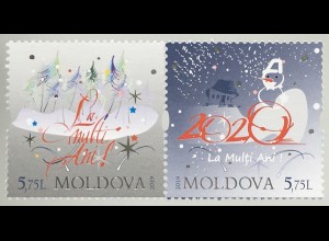 Moldawien Moldova 2019 Nr. 1127-28 Weihnachten Neujahr Sylvester Jahreswechsel
