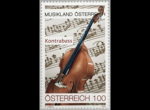 Österreich 2020 Nr 3512 Musikland Österreich Kontrabass Notenzeilen Instrumente