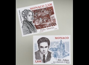 Monako Monaco 2020 Nr. 3477-78 Welt der Musik Opernsängerinnen und Sänger