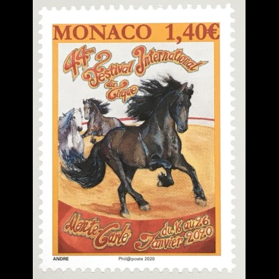 Monako Monaco 2020 Nr. 3475 44. Internationales Zirkusfestival von Monte Carlo 