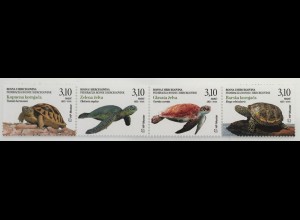 Bosnien Herzegowina Kroatische Post Mostar 2019 Nr 527-30 Fauna Schildkröte Tier
