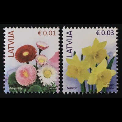 Lettland Latvia 2019 Neuheit Freimarkenserie Blumen 