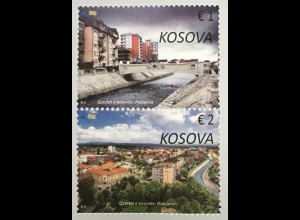 Kosovo 2020 Nr. 494-95 Städte im Kosovo: Podujeva Tourismus Landschaften Natur