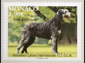 Monako Monaco 2020 Nr 3480 Internationale Hundeausstellung Monte Carlo Wolfshund