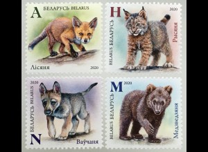 Weißrussland Belarus 2020 Nr. 1328-31 Kindermarken Tierbabys Tierkinder 